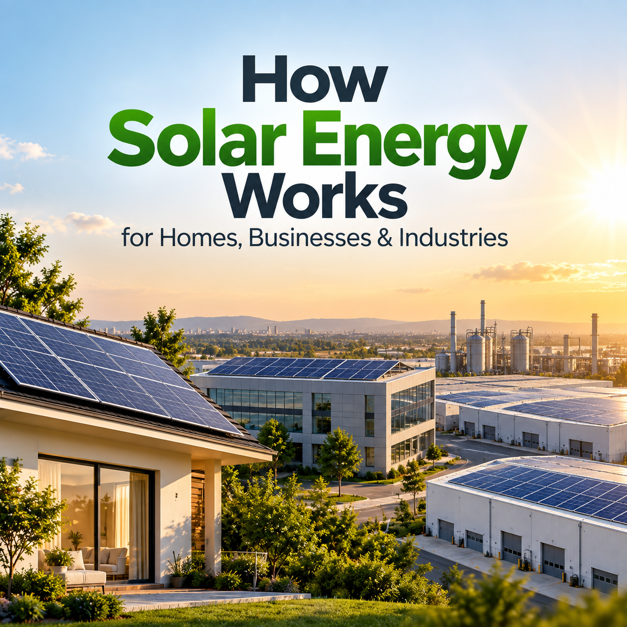 How Solar Energy Works for Homes, Businesses & Industries: A Complete Guide to Solar Solutions